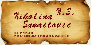 Nikolina Samailović vizit kartica